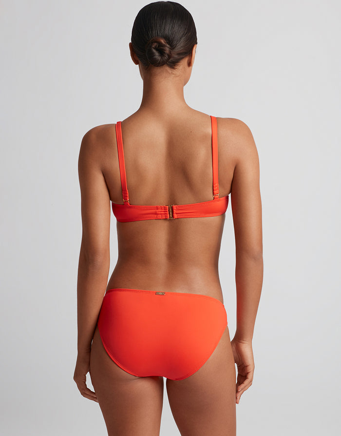 Lauren Ralph Lauren Beach Club Solids Macrame Ring Bikini Pant - Persimmon - Simply Beach UK