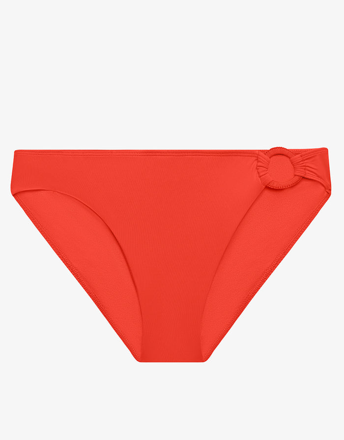 Lauren Ralph Lauren Beach Club Solids Macrame Ring Bikini Pant - Persimmon - Simply Beach UK