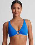 Lauren Ralph Lauren Beach Club Solids Macrame Ring OTS Bikini Top - Electric Blue - Simply Beach UK