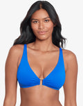 Beach Club Solids Ring OTS Bikini Top - Royal Blue - Simply Beach UK