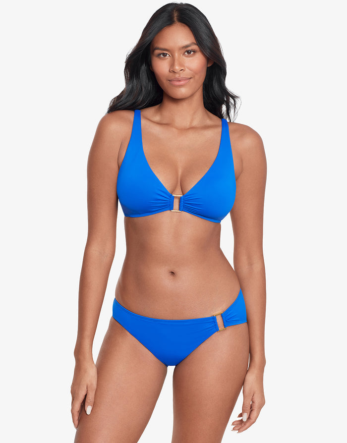 Beach Club Solids Ring OTS Bikini Top - Royal Blue - Simply Beach UK