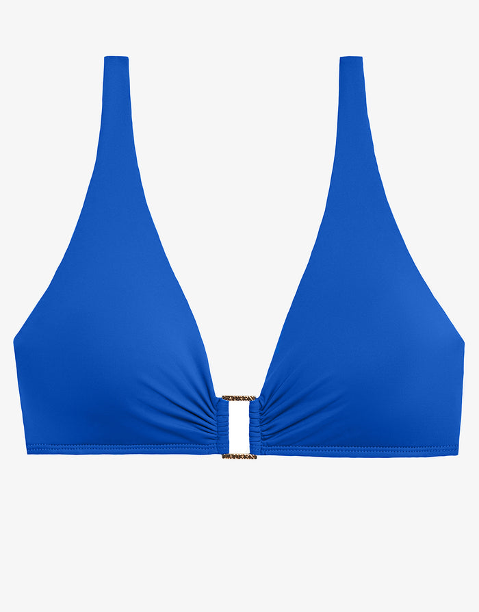 Beach Club Solids Ring OTS Bikini Top - Royal Blue - Simply Beach UK