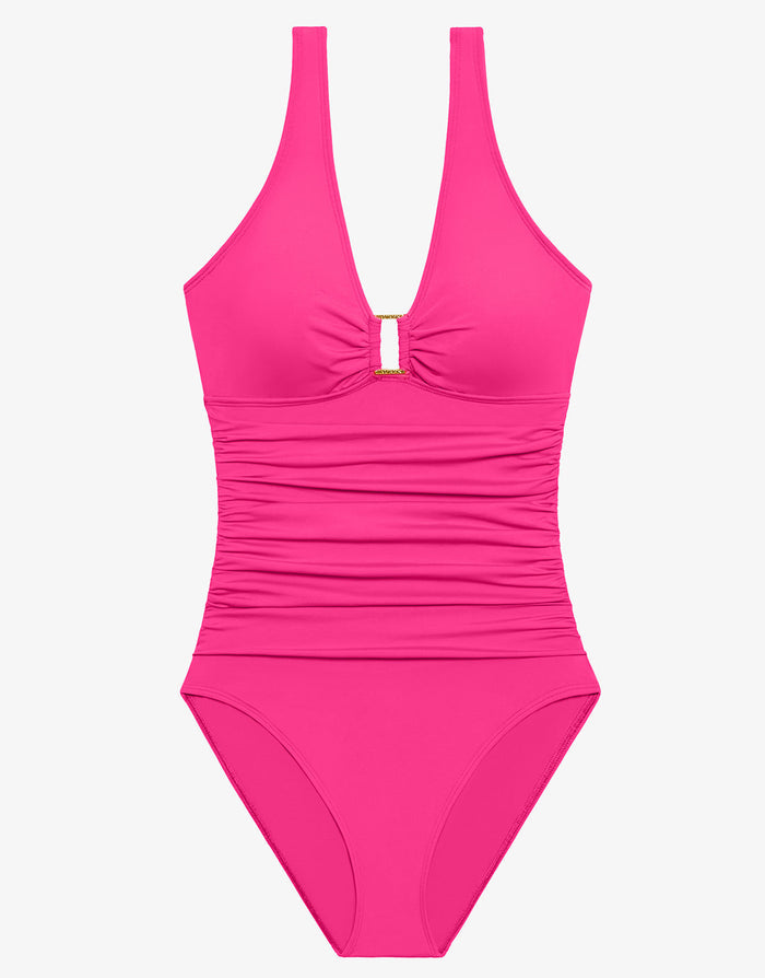 Beach Club Solids Ring OTS Swimsuit - Passionfruit - Simply Beach UK