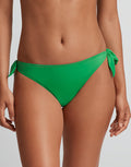 Lauren Ralph Lauren Beach Club Solids Side Tie Scoop Hipster Bikini Pant - Palm Green - Simply Beach UK