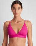Lauren Ralph Lauren Beach Club Solids Triangle V Neck Bra Bikini Top - Freesia Pink - Simply Beach UK