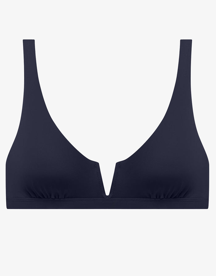 Lauren Ralph Lauren Beach Club Solids V Wire OTS Bikini Top - Dark Navy - Simply Beach UK