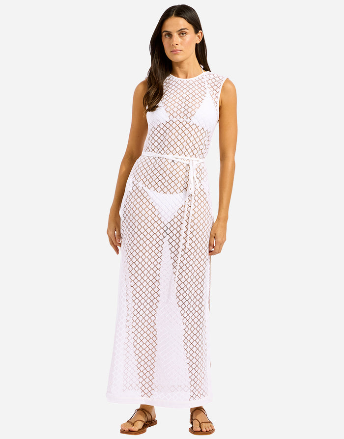 Seafolly Beach Edit Lace Cover Up - White - Simply Beach UK