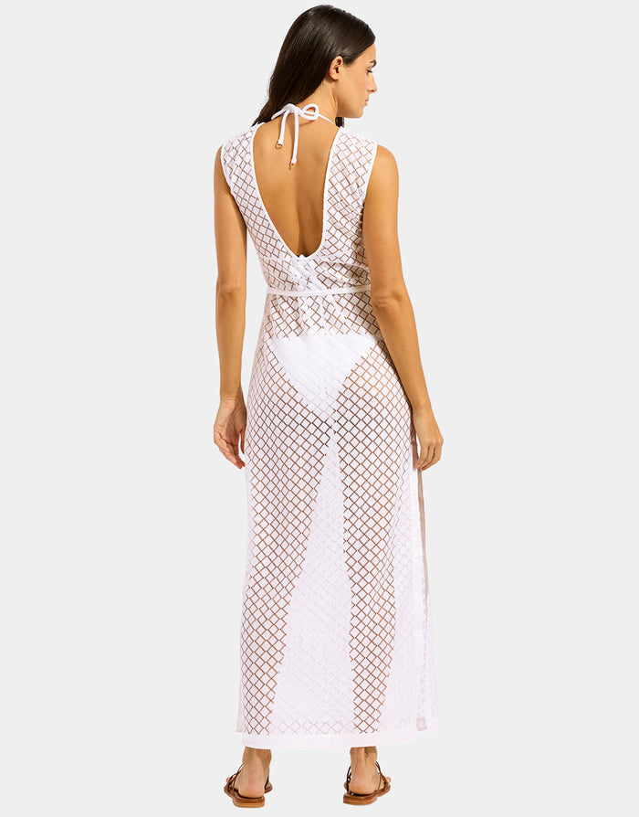 Seafolly Beach Edit Lace Cover Up - White - Simply Beach UK
