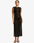 Seafolly Beach Edit Maxi Knit Dress - Black - Simply Beach UK