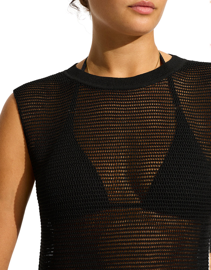 Seafolly Beach Edit Maxi Knit Dress - Black - Simply Beach UK