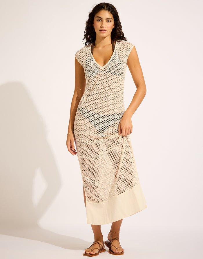 Seafolly Beach Edit Maxi Tank Dress - Ecru - Simply Beach UK