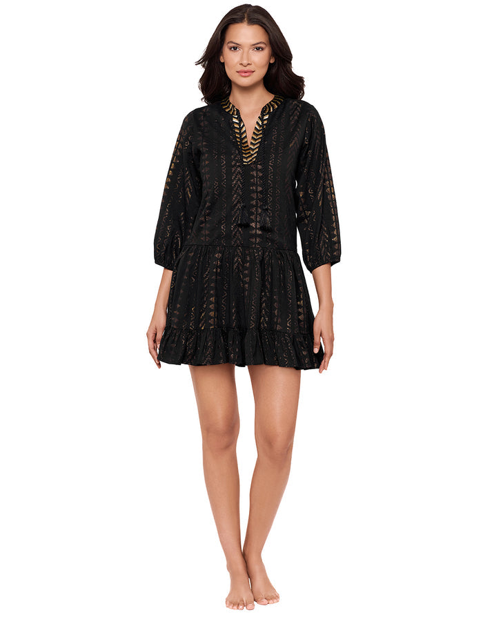Miraclesuit Beach Etc Jacquard Beach Dress -Black - Simply Beach UK
