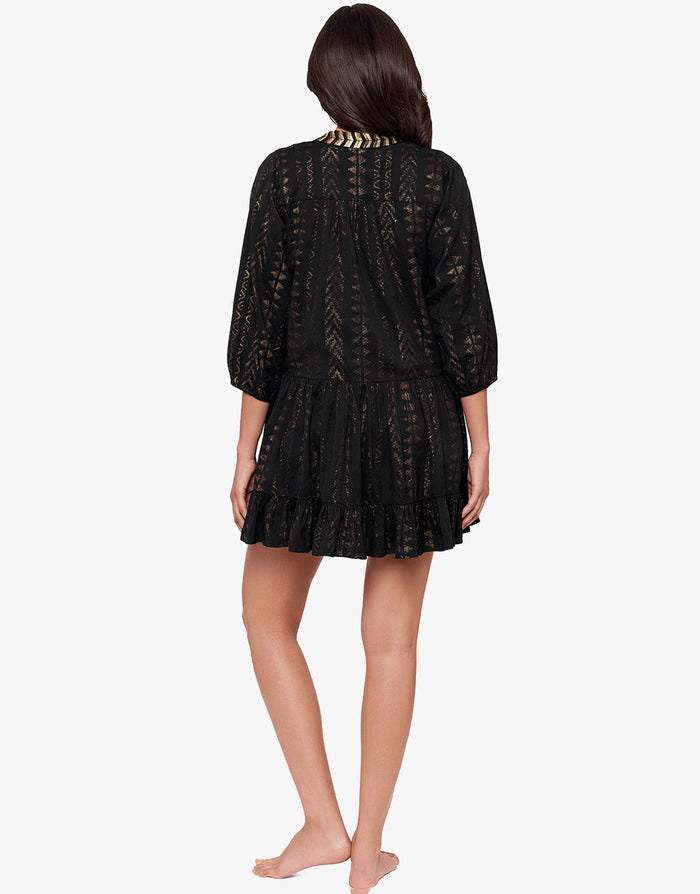 Miraclesuit Beach Etc Jacquard Beach Dress -Black - Simply Beach UK