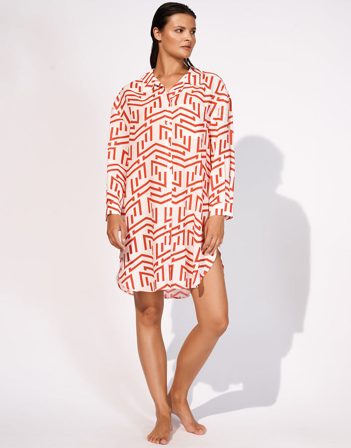 Beach Shirt - White Flame - Simply Beach UK