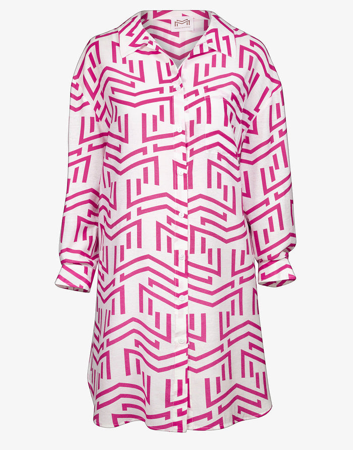 Beach Shirt - White Violet - Simply Beach UK