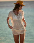 Banana Moon Beachsoul Zinia Mini Dress - Ecru - Simply Beach UK
