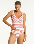 Sea Level Biarritz Cross Front Tankini Top - Flame - Simply Beach UK