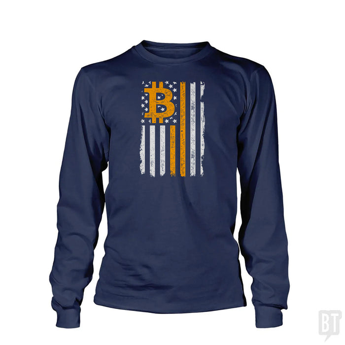 Bitcoin US Flag Long Sleeve
