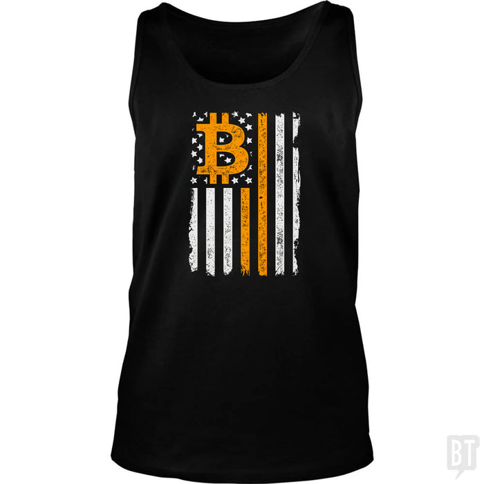 Bitcoin US Flag Tank Top