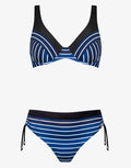 Blue Illusion Underwired Bikini Set - Blue and White - Simply Beach UK