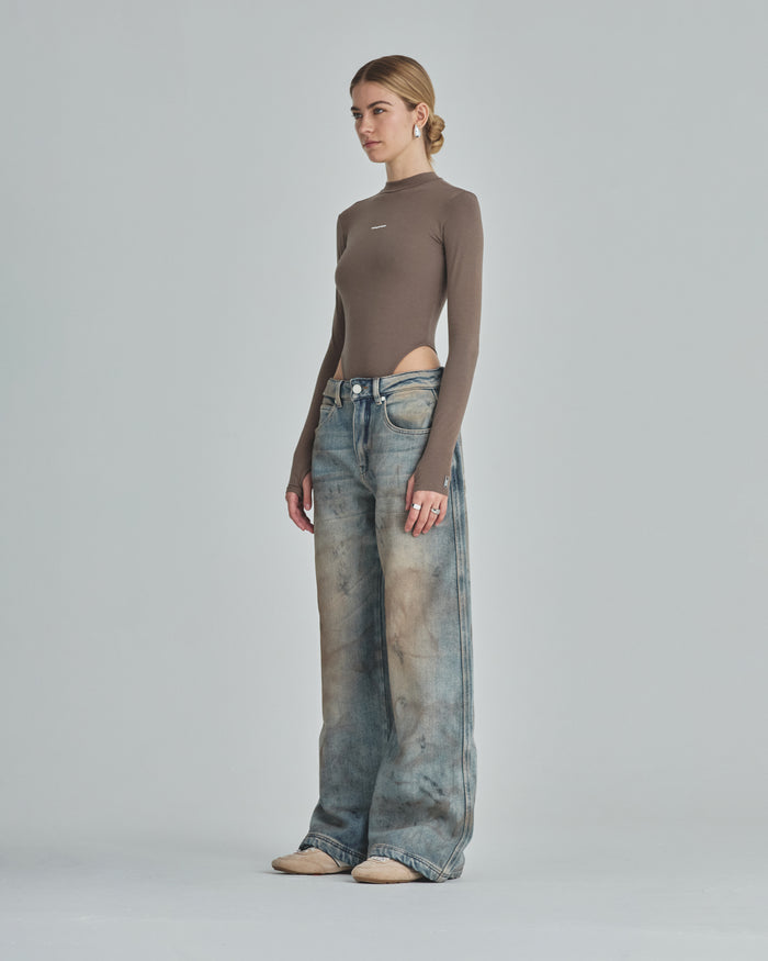 Body Line Undergold Studio Turtleneck Bodysuit Brown