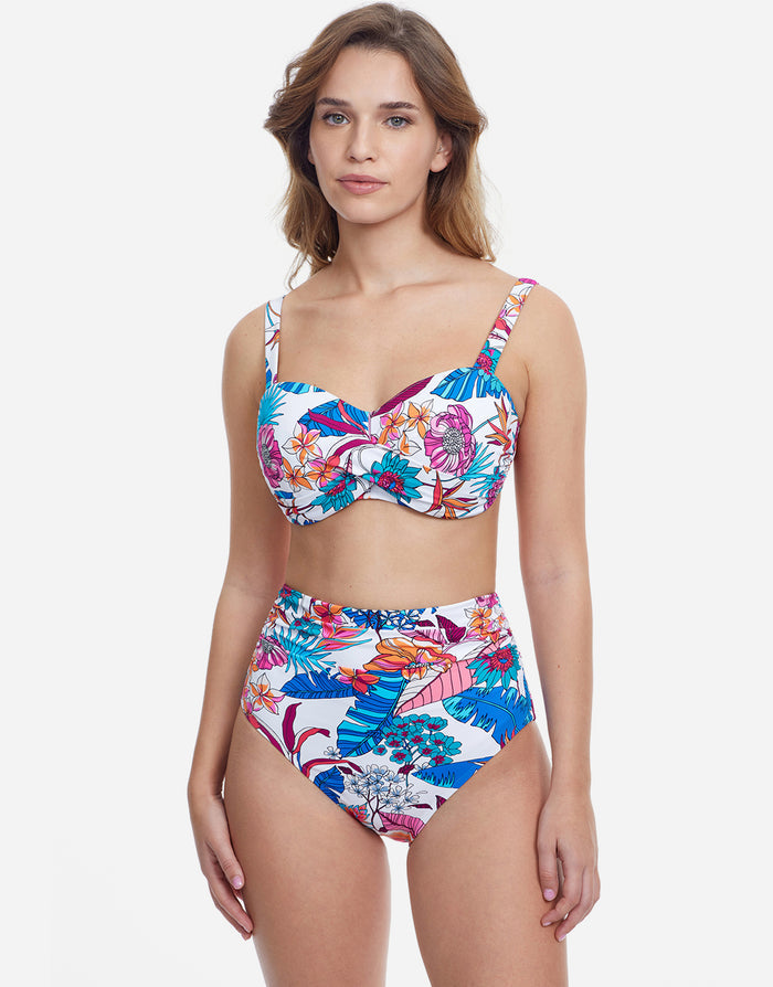 Bohemian Gypsy High Waist Bikini Pant - White - Simply Beach UK