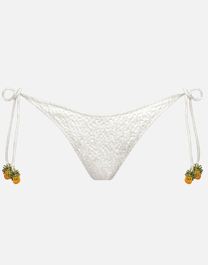 Boho Grace Tie Side Bikini Pant - Optic White - Simply Beach UK