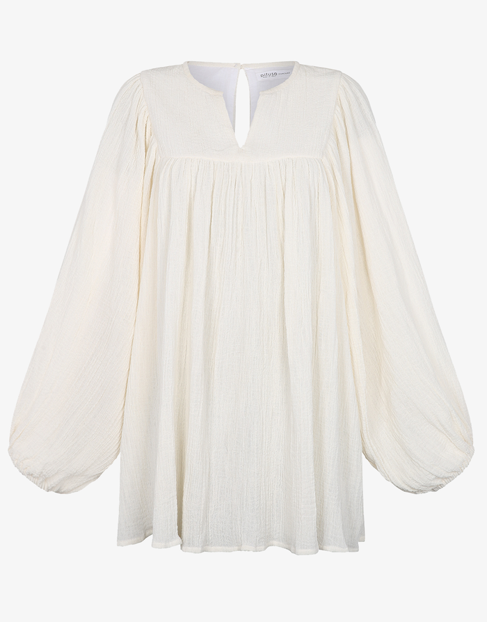 Boho Sleeve Mini Dress - White - Simply Beach UK
