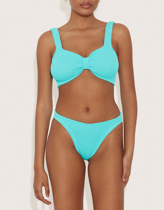 Hunza G Bonnie Bikini Set - Aqua - Simply Beach UK