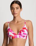Lauren Ralph Lauren Bougainvillea Floral Triangle V Neck Bikini Top - Multi - Simply Beach UK