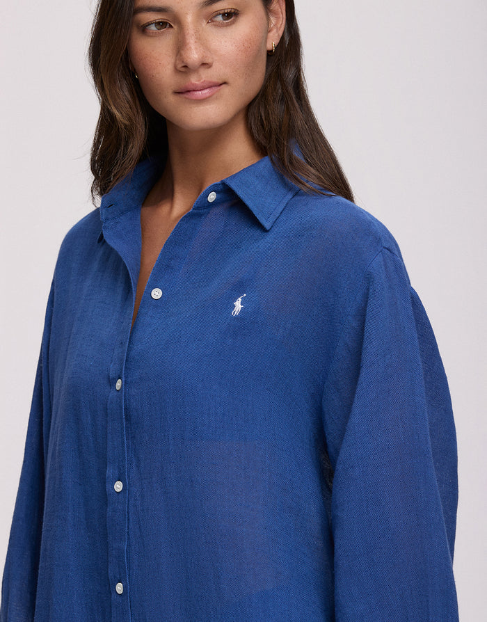 Polo Ralph Lauren Boyfriend Beach Shirt - Ultramarine - Simply Beach UK