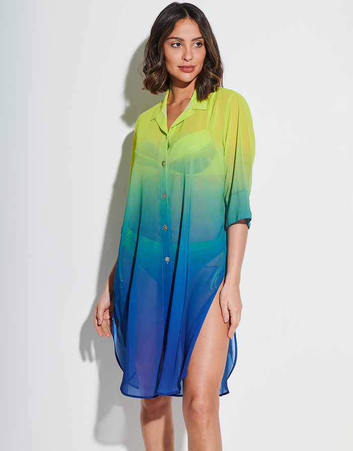 Roidal Brasil Midi Beach Shirt - Lima - Simply Beach UK