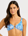 Seafolly C Shells Ring Front Tank Bikini Top - Sapphire - Simply Beach UK