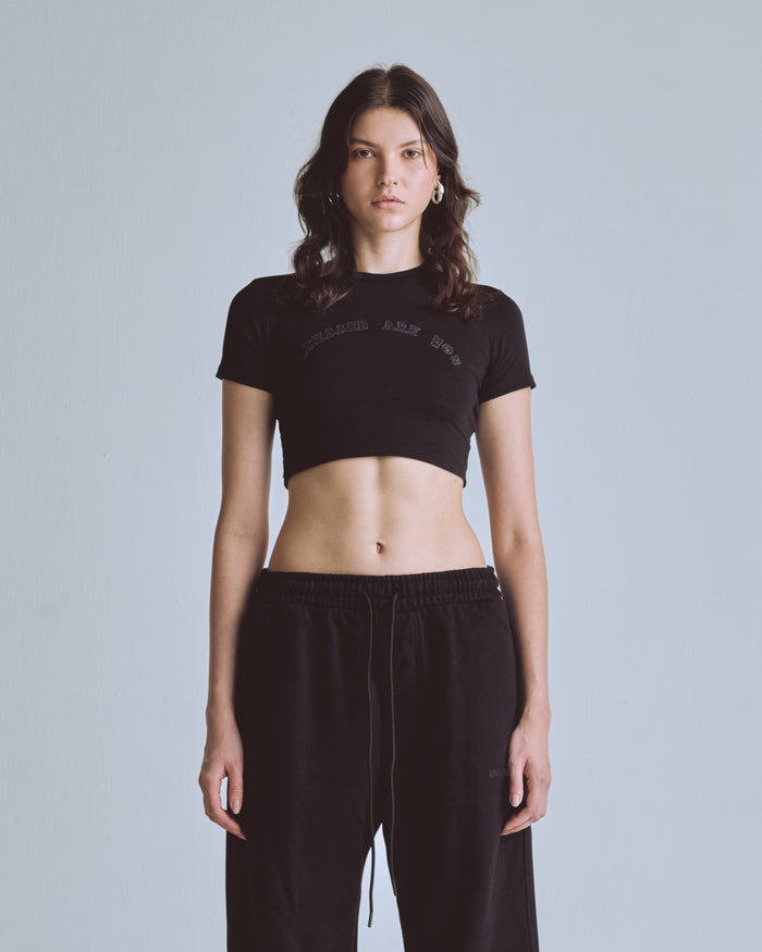 Capsule Blessed Are You Baby Tee Black