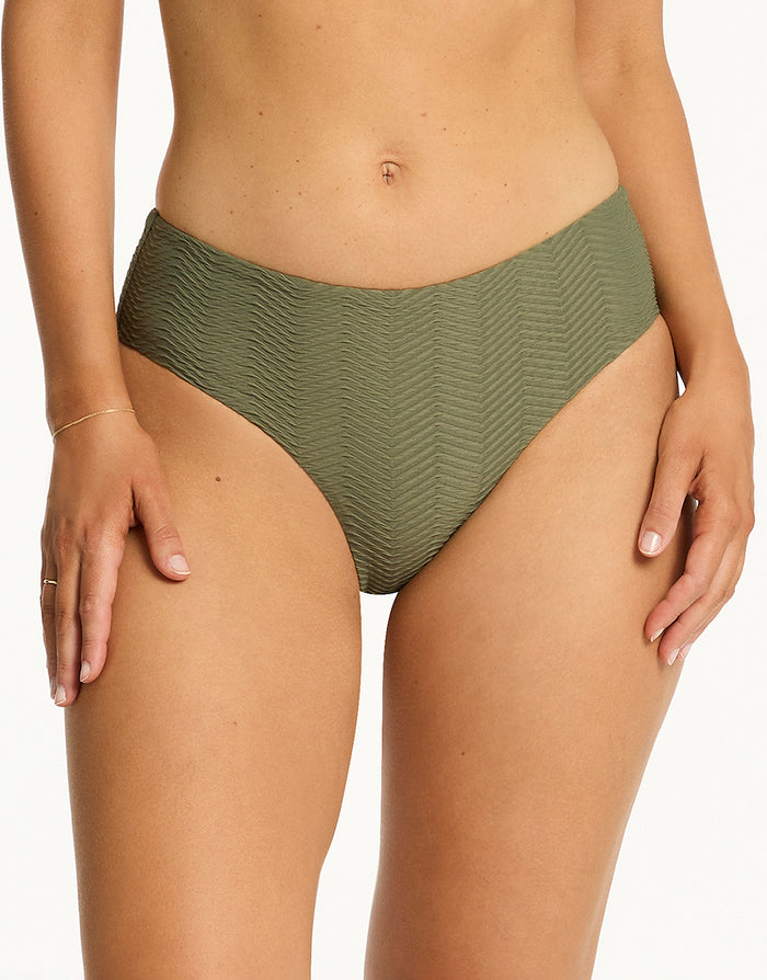 Sea Level Caracus Mid Bikini Pant - Khaki - Simply Beach UK
