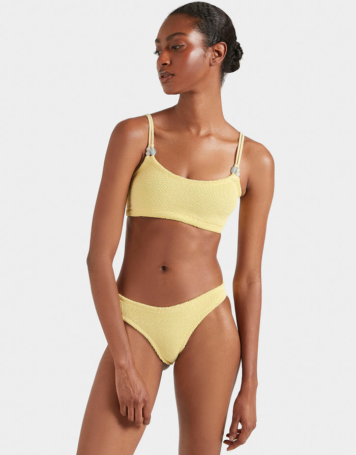 Hunza G Cassie Beaded Bikini Set - Butter - Simply Beach UK