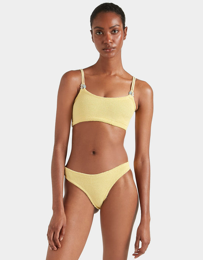Hunza G Cassie Beaded Bikini Set - Butter - Simply Beach UK