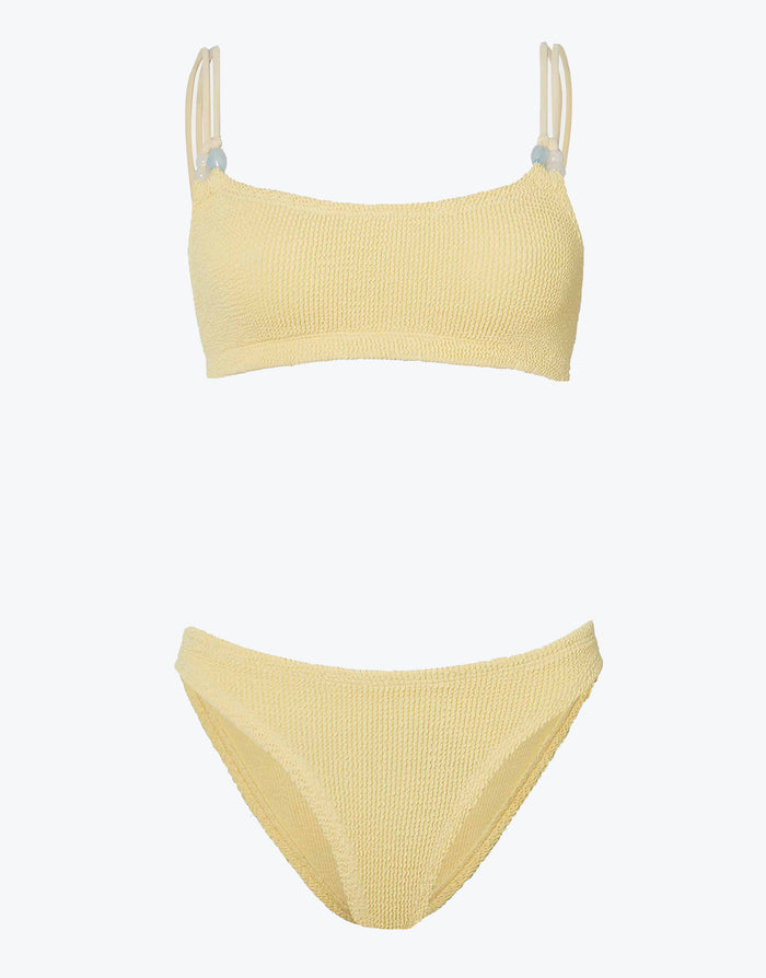 Hunza G Cassie Beaded Bikini Set - Butter - Simply Beach UK
