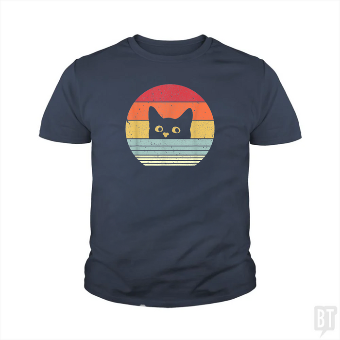 Cat Retro Style Kids Shirt