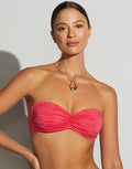 Roidal Ceylan Ruched Bandeau Bikini Top - Pink - Simply Beach UK