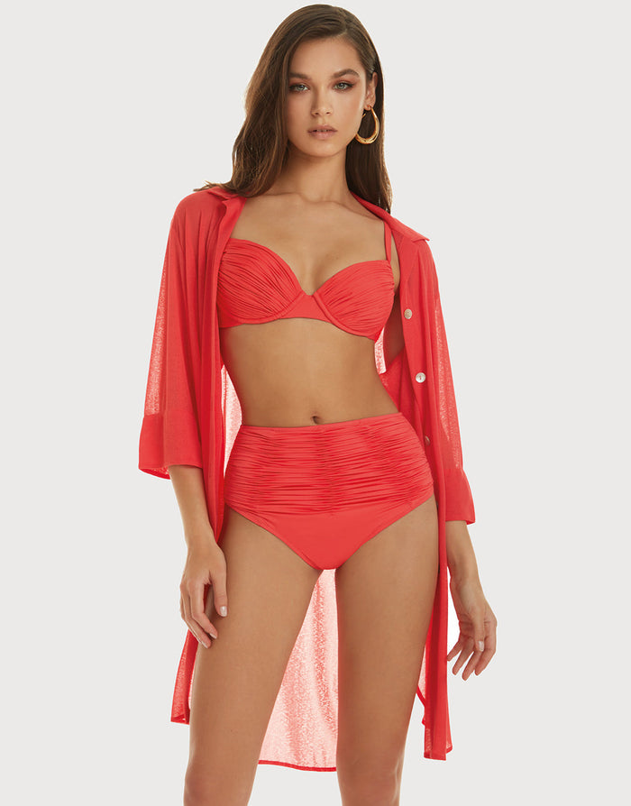 Ceylan Underwired Bikini Top - Lava - Simply Beach UK