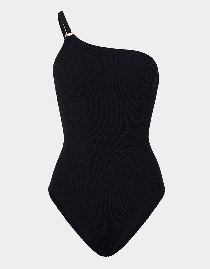 Clara Swimsuit With Gold Hoop - Black