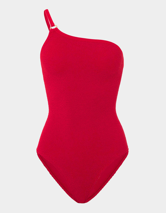 Clara Swimsuit With Gold Hoop - Red