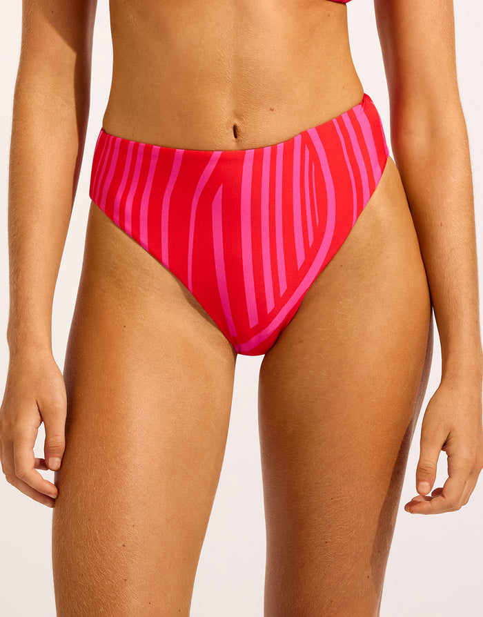 Seafolly Coastline High Rise Bikini Pant - Flame - Simply Beach UK