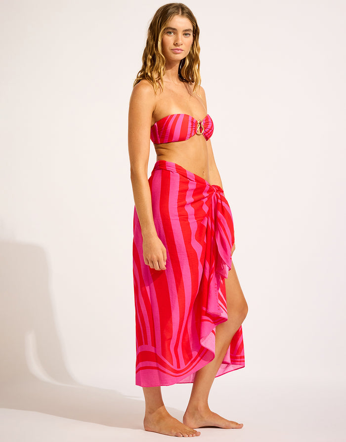 Seafolly Coastline Sarong - Flame - Simply Beach UK