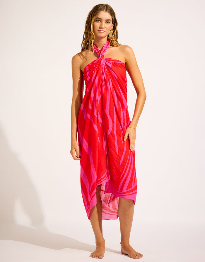 Seafolly Coastline Sarong - Flame - Simply Beach UK