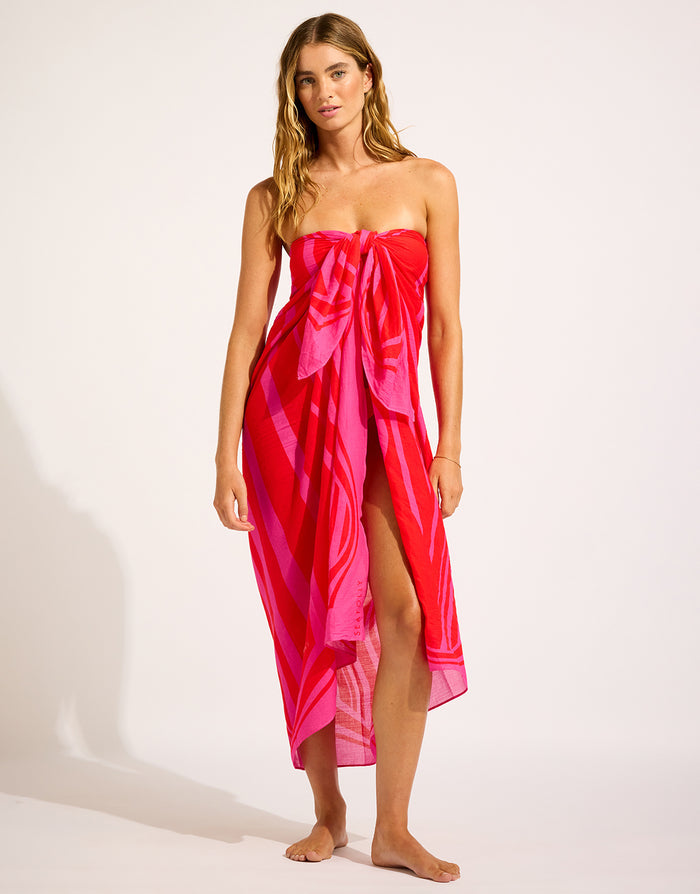 Seafolly Coastline Sarong - Flame - Simply Beach UK