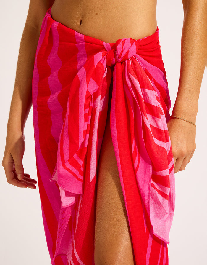 Seafolly Coastline Sarong - Flame - Simply Beach UK