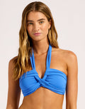 Seafolly Collective Halter Bandeau Bikini Top - Sapphire - Simply Beach UK