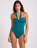 Collective Halter Bandeau Swimsuit - Deep Teal